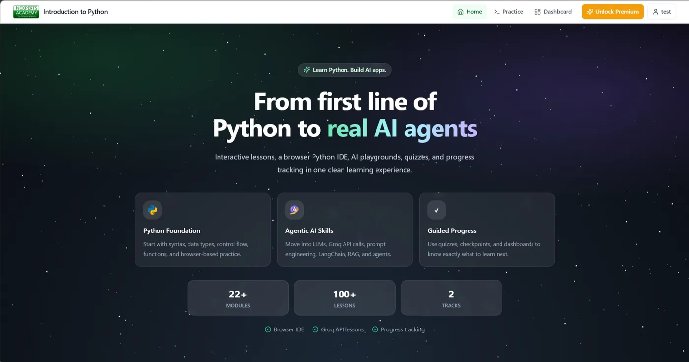 Nexperts Academy — live site